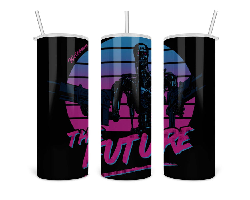 Welcome To The Future Halftoned Double Insulated Stainless Steel Tumbler