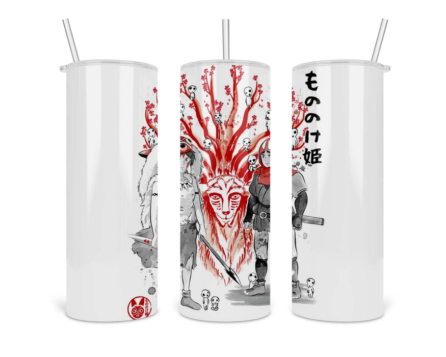 Wolf Princess Sumi E Double Insulated Stainless Steel Tumbler