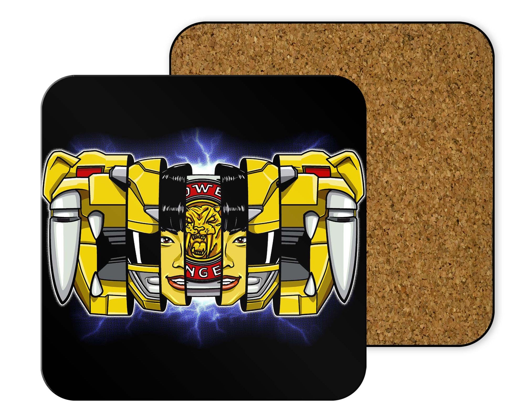 Yellow Ranger Coasters - Coasters | Nurd Tyme — Nurdtyme LLC