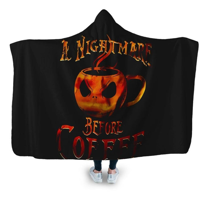 A Nightmare Before Coffee Hooded Blanket - Adult / Premium Sherpa