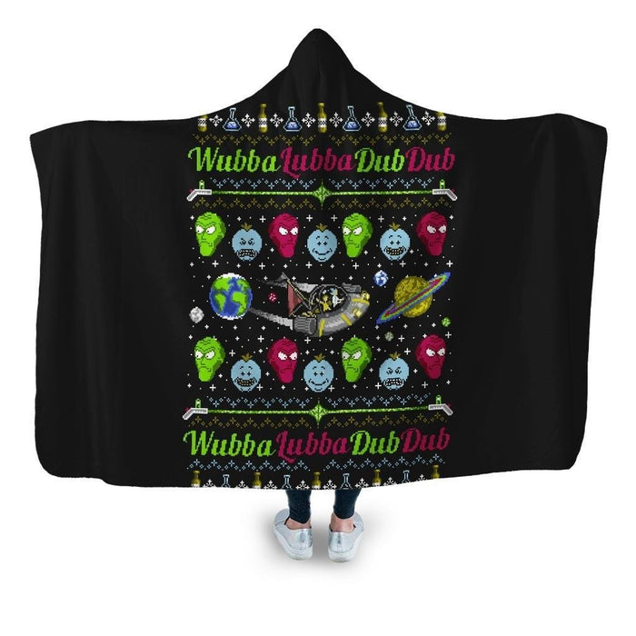 A Wubba Lubba Xmas Hooded Blanket - Adult / Premium Sherpa
