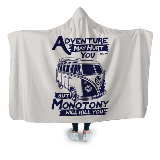 Adventure May Hurt You Hooded Blanket - Adult / Premium Sherpa