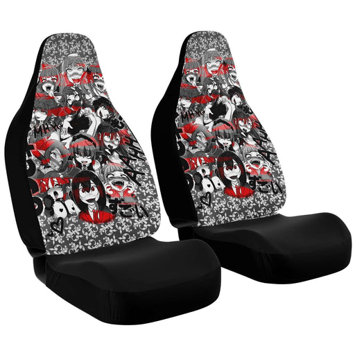 Ahegao Anime Black And Red Car Seat Covers - One size