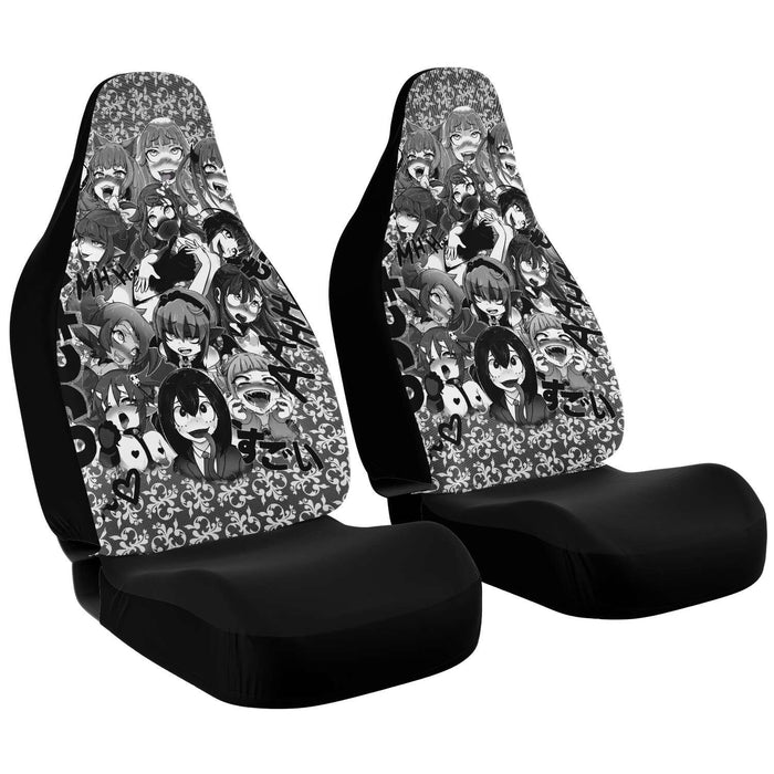 Ahegao Anime Black And White Car Seat Covers - One size