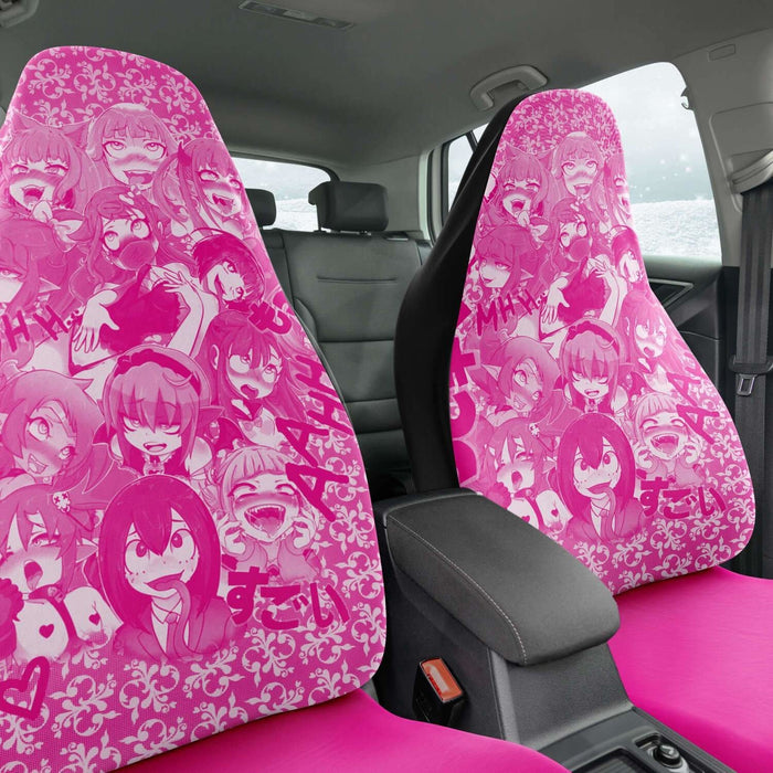 Ahegao Anime Pink Car Seat Covers - One size