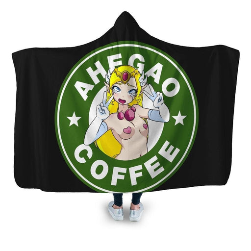 Ahegao Coffee 12 Hooded Blanket - Adult / Premium Sherpa