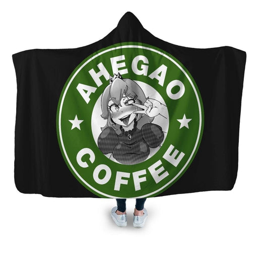 Ahegao Coffee 3 Hooded Blanket - Adult / Premium Sherpa