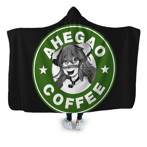 Ahegao Coffee 4 Hooded Blanket - Adult / Premium Sherpa