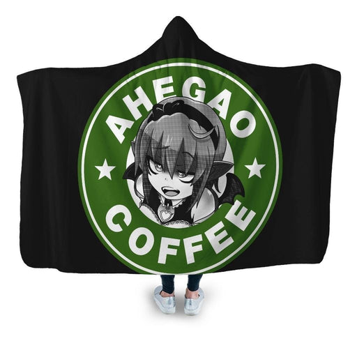 Ahegao Coffee 7 Hooded Blanket - Adult / Premium Sherpa