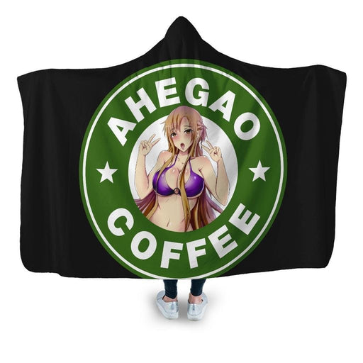 Ahegao Coffee Asuna Hooded Blanket - Adult / Premium Sherpa