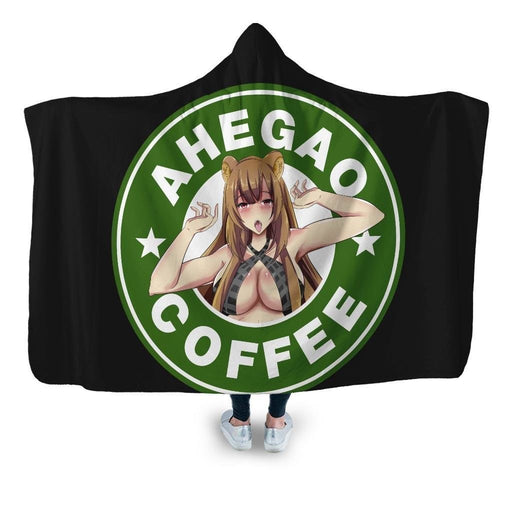 Ahegao Coffee Hooded Blanket - Adult / Premium Sherpa