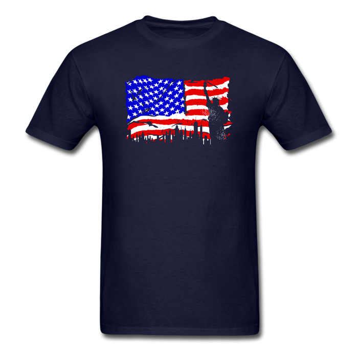 American Flag V2 Unisex Classic T-Shirt - navy / S