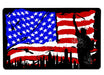 American Flag with Liberty Statue Large Mouse Pad