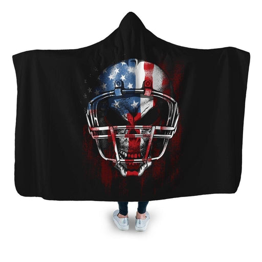 American Football Hooded Blanket - Adult / Premium Sherpa