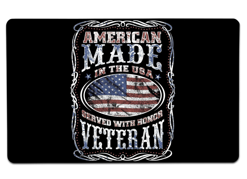 American Made In The Usa Served With Honor Veteran Large Mouse Pad