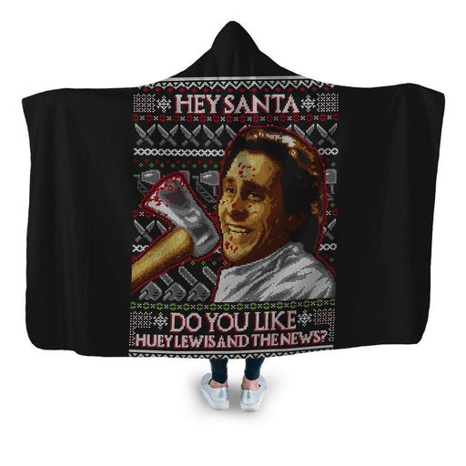 American Psycho Ugly Sweater Hooded Blanket - Adult / Premium Sherpa
