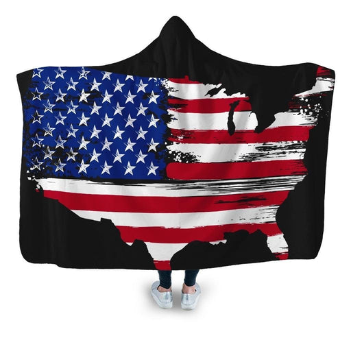 American Silhouette Hooded Blanket - Adult / Premium Sherpa
