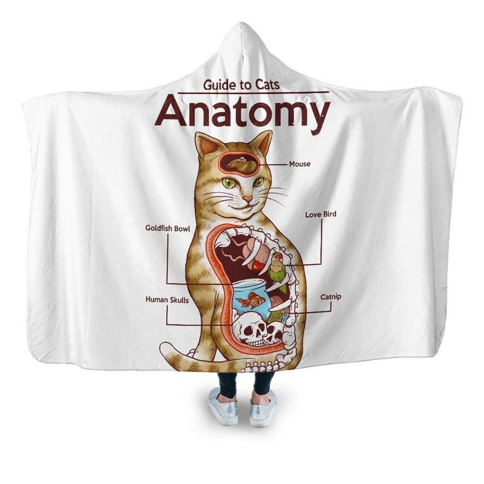 Anatomy Of A Cat Hooded Blanket - Adult / Premium Sherpa