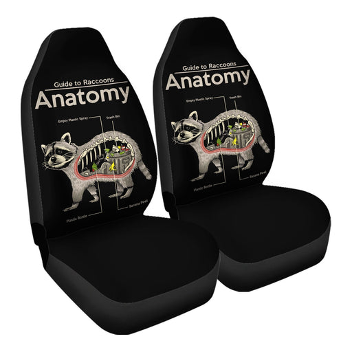 Anatomy Of A Raccoon Car Seat Covers - One size