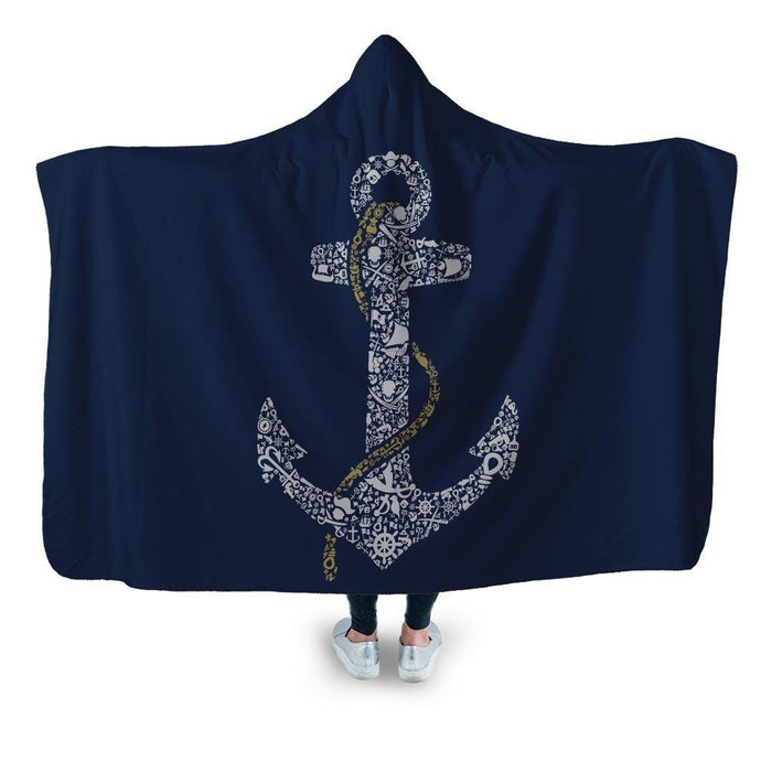 Anchor Hooded Blanket - Adult / Premium Sherpa