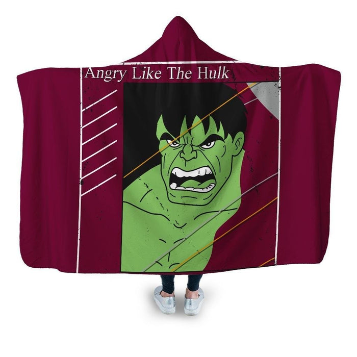 Angry Like The Hulk Hooded Blanket - Adult / Premium Sherpa