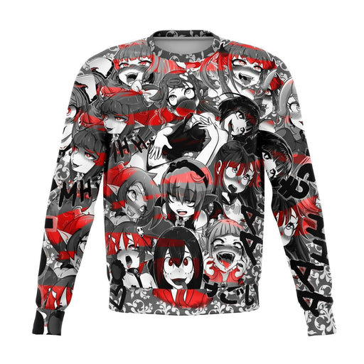Anime Ahegao Red All Over Print Sweatshirt - XS
