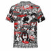 Anime Ahegao Red and Black All Over Print T-Shirt