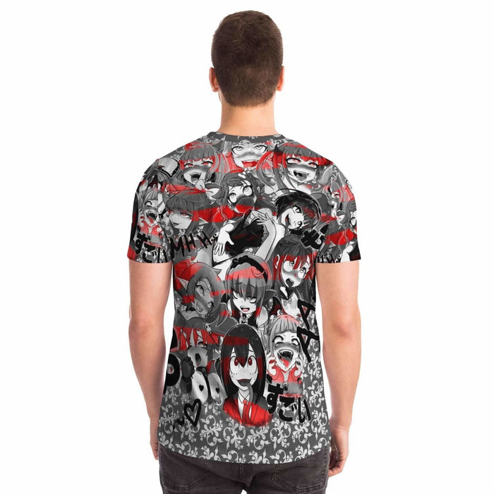 Anime Ahegao Red and Black All Over Print T-Shirt