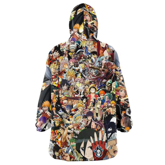 Anime Collage All Over Print Snug Hoodie - ONSIZE