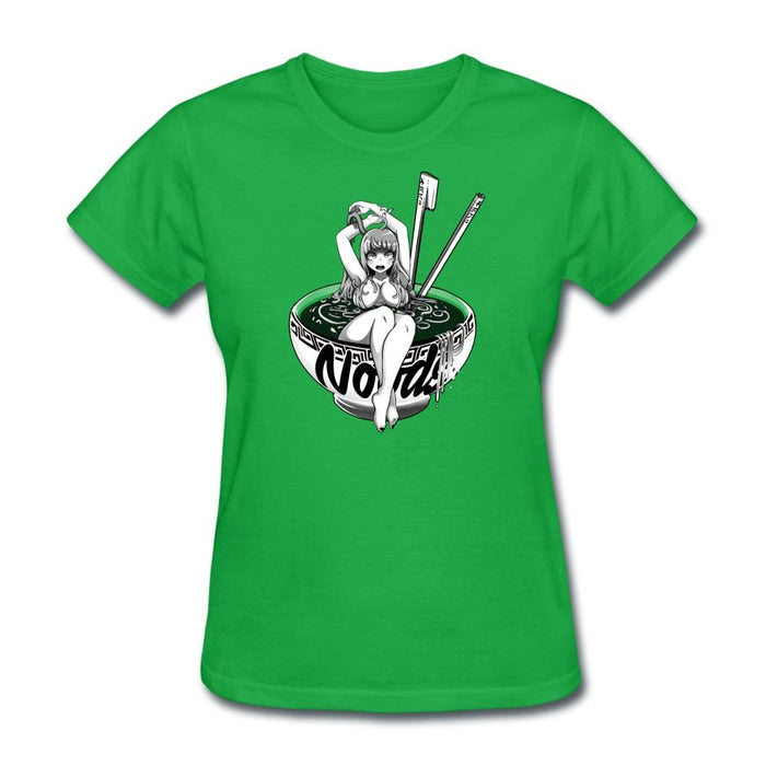 Anime Noodle Girl Women’s T-Shirt - bright green / S