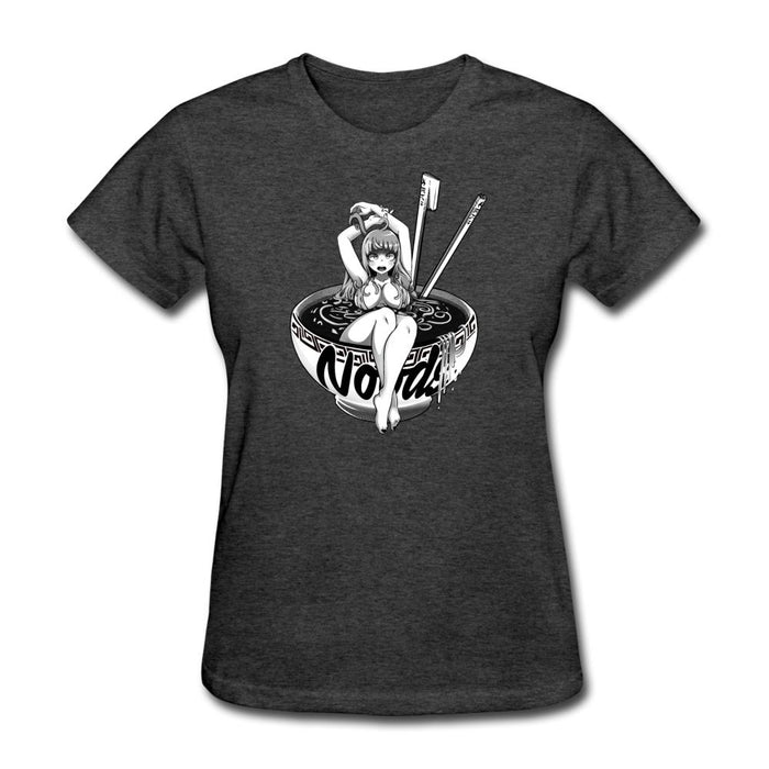 Anime Noodle Girl Women’s T-Shirt - heather black / S
