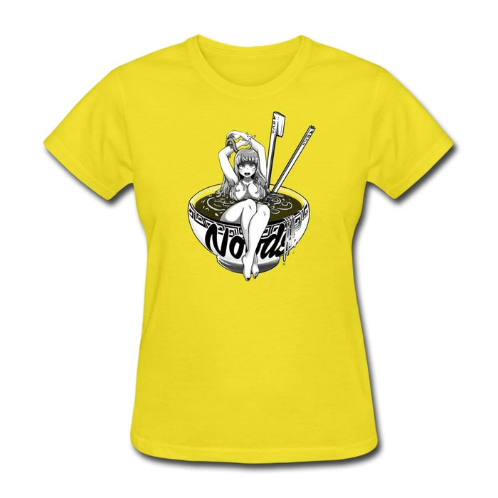 Anime Noodle Girl Women’s T-Shirt - yellow / S