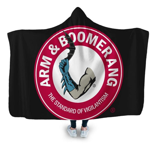 Arm And Boomerang Hooded Blanket - Adult / Premium Sherpa