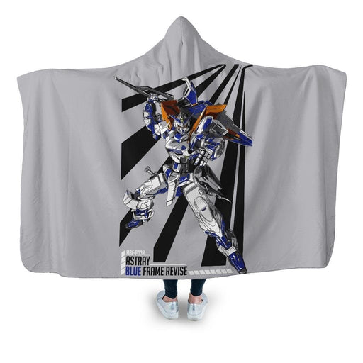 Astray Blue Frame Gundam Hooded Blanket - Adult / Premium Sherpa