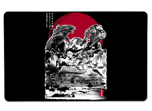 Attack On Japan Temple Black Large Mouse Pad
