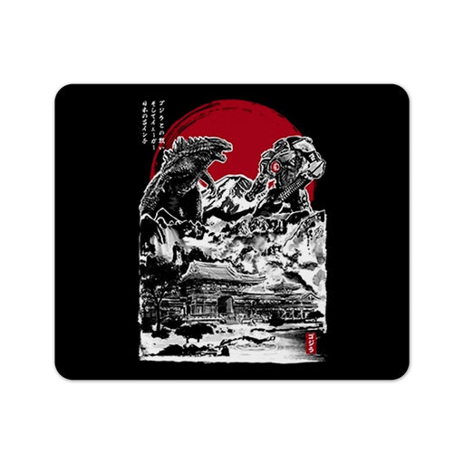 Attack On Japan Temple Black Mouse Pad