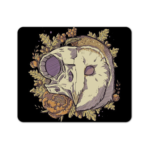 Autumn Barn Owl Skull Mouse Pad