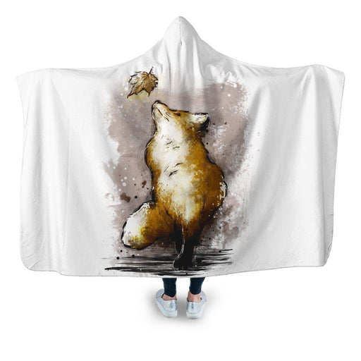 Autumn Fox Hooded Blanket - Adult / Premium Sherpa