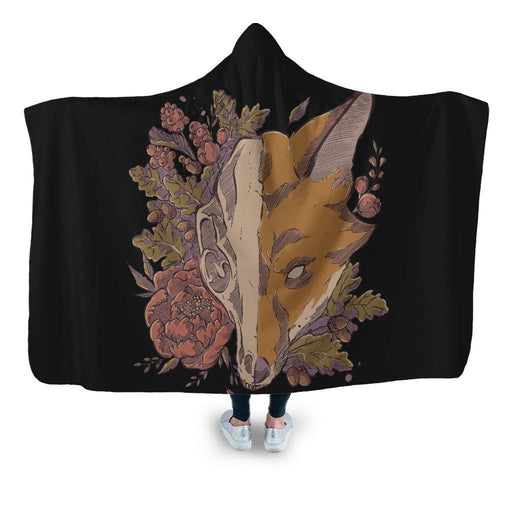 Autumn Fox Skull Hooded Blanket - Adult / Premium Sherpa