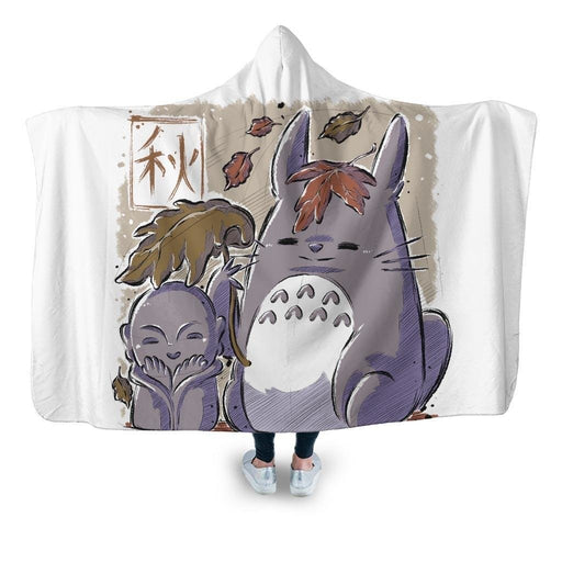 Autumn Totoro Hooded Blanket - Adult / Premium Sherpa