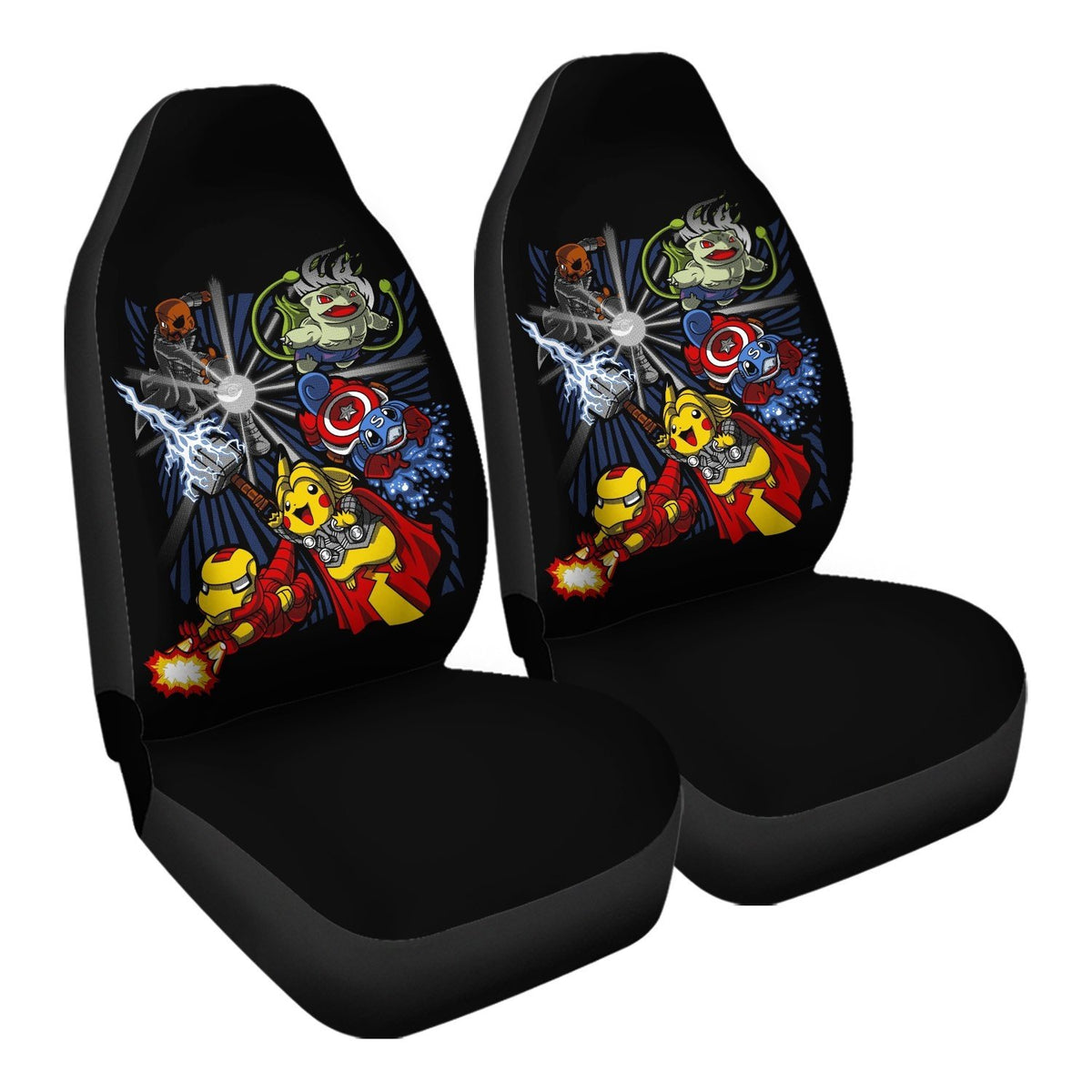 Avengermon Car Seat Covers Car Seat Cover AOP Nurd Tyme Nurdtyme LLC