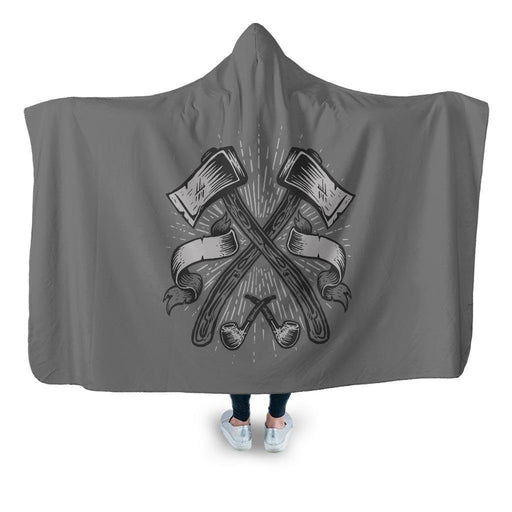 Axes Hooded Blanket - Adult / Premium Sherpa