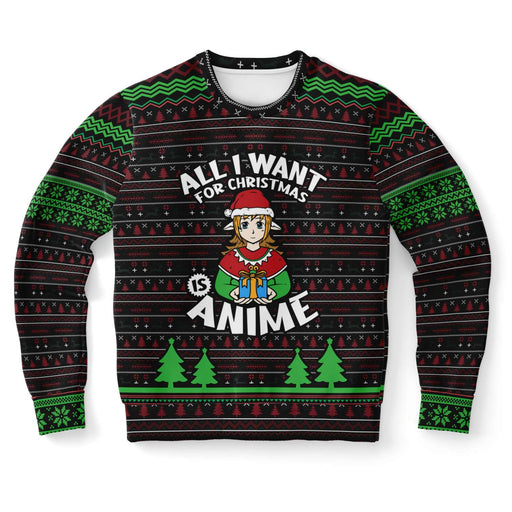 All I Want For Christmas Is Anime Ugly Sweater - XS