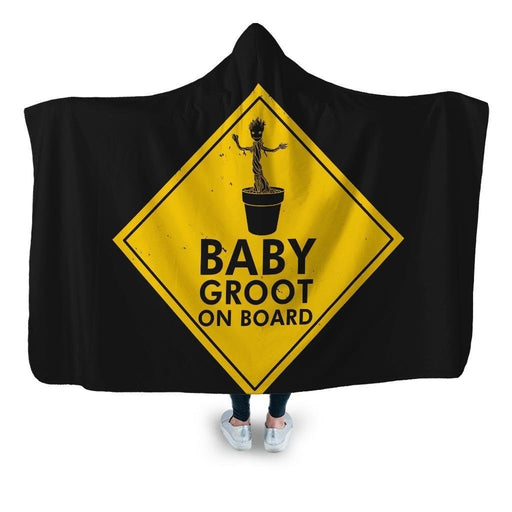 Baby Groot On Board Hooded Blanket - Adult / Premium Sherpa