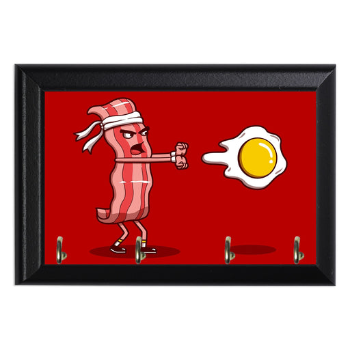 Bacon Fighter Wall Plaque Key Holder - 8 x 6 / Yes