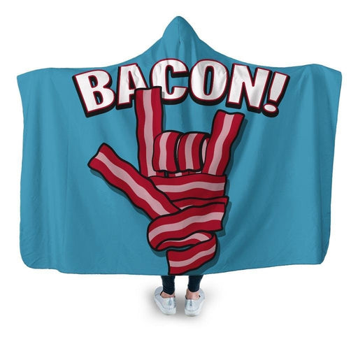 Bacon! Hooded Blanket - Adult / Premium Sherpa