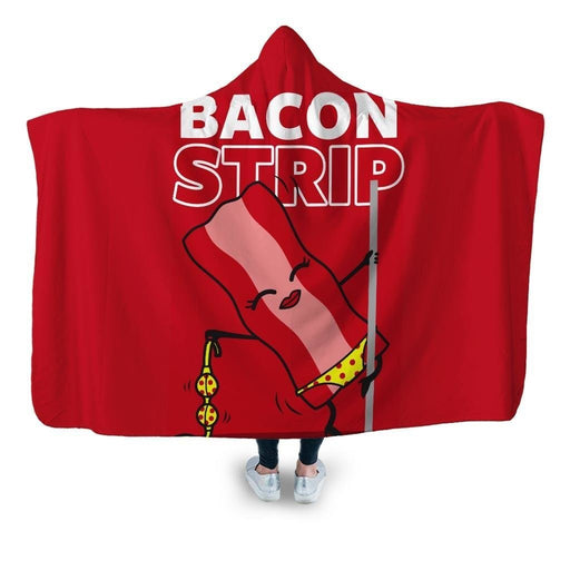 Bacon Strip Hooded Blanket - Adult / Premium Sherpa