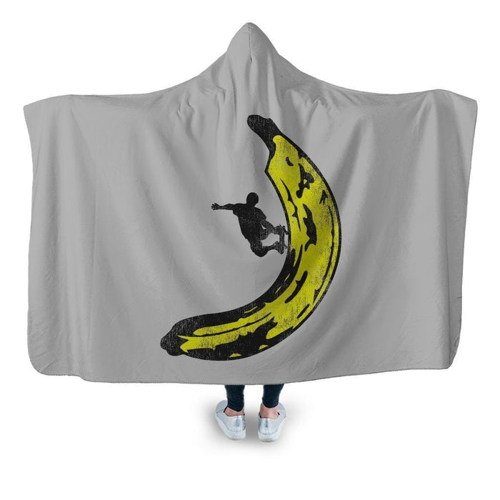 Banana Skateboard Hooded Blanket - Adult / Premium Sherpa