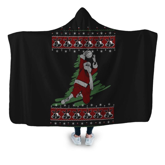 Basket Santa Hooded Blanket - Adult / Premium Sherpa