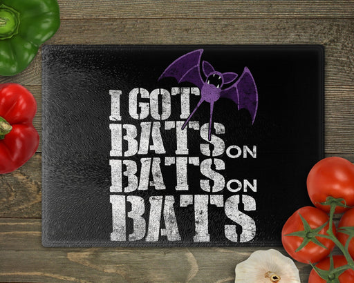 Bats On Print Black Cutting Board